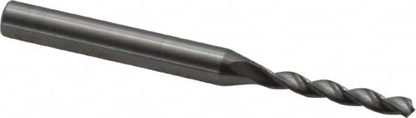 Kennametal - 3.3mm 130° Solid Carbide Jobber Drill - Bright Finish, Right Hand Cut, Spiral Flute, Straight Shank, 66mm OAL, Standard Point - Benchmark Tooling