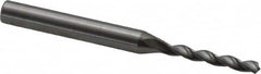 Kennametal - 3.3mm 130° Solid Carbide Jobber Drill - Bright Finish, Right Hand Cut, Spiral Flute, Straight Shank, 66mm OAL, Standard Point - Benchmark Tooling