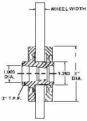 Sopko - 3" Diam Grinding Wheel Adapter - 3/4" Wheel Width, 1-1/4 - 16 Thread Size, Right Handed, 3" Taper per ', 1-1/4" Arbor Hole - Benchmark Tooling