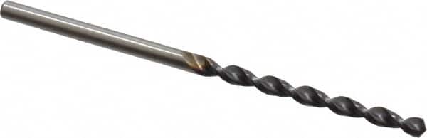 Accupro - 2.35mm 130° Cobalt Jobber Drill - TiAlN Finish, Right Hand Cut, Parabolic Flute, Straight Shank, 2-3/32" OAL, Split Point - Benchmark Tooling
