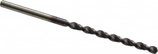 Accupro - 2.7mm 130° Cobalt Jobber Drill - TiAlN Finish, Right Hand Cut, Parabolic Flute, Straight Shank, 2-13/32" OAL, Split Point - Benchmark Tooling