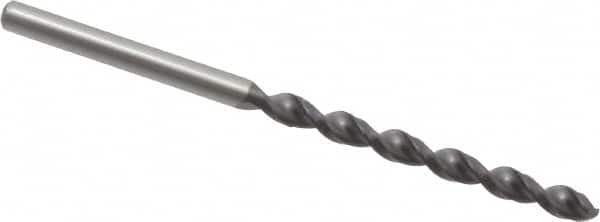Accupro - 3.35mm 130° Cobalt Jobber Drill - TiAlN Finish, Right Hand Cut, Parabolic Flute, Straight Shank, 2-9/16" OAL, Split Point - Benchmark Tooling