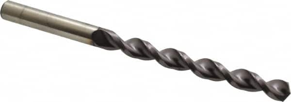 Accupro - 7.9mm 130° Cobalt Jobber Drill - TiAlN Finish, Right Hand Cut, Parabolic Flute, Straight Shank, 4-19/32" OAL, Split Point - Benchmark Tooling