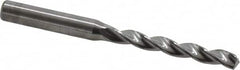 Kennametal - 6.3mm 130° Solid Carbide Jobber Drill - Bright Finish, Right Hand Cut, Spiral Flute, Straight Shank, 91mm OAL, Standard Point - Benchmark Tooling