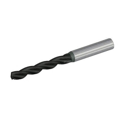 Kennametal - 9mm 130° Solid Carbide Jobber Drill - TiAlN Finish, Right Hand Cut, Spiral Flute, Straight Shank, 103mm OAL, Standard Point - Benchmark Tooling
