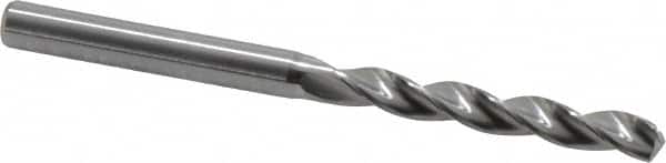 Kennametal - 5.55mm 130° Solid Carbide Jobber Drill - Bright Finish, Right Hand Cut, Spiral Flute, Straight Shank, 82mm OAL, Standard Point - Benchmark Tooling
