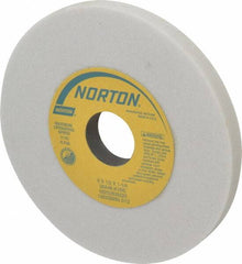 Norton - 6" Diam x 1-1/4" Hole x 1/2" Thick, K Hardness, 46 Grit Surface Grinding Wheel - Aluminum Oxide, Type 1, Coarse Grade, 4,140 Max RPM, Vitrified Bond, No Recess - Benchmark Tooling