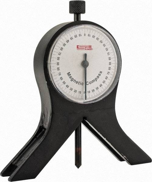 SPI - 360° Measuring Range, Magnetic Base Dial Protractor - Accuracy Up to 3 per min - Benchmark Tooling