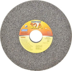 Norton - 7" Diam x 1-1/4" Hole x 1/2" Thick, H Hardness, 46 Grit Surface Grinding Wheel - Aluminum Oxide, Type 1, Coarse Grade, 3,600 Max RPM, Vitrified Bond, No Recess - Benchmark Tooling