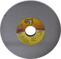 Norton - 7" Diam x 1-1/4" Hole x 1/2" Thick, H Hardness, 80 Grit Surface Grinding Wheel - Aluminum Oxide, Type 1, Medium Grade, 3,600 Max RPM, Vitrified Bond, No Recess - Benchmark Tooling