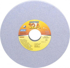 Norton - 7" Diam x 1-1/4" Hole x 1/2" Thick, J Hardness, 80 Grit Surface Grinding Wheel - Aluminum Oxide, Type 1, Medium Grade, 3,600 Max RPM, Vitrified Bond, No Recess - Benchmark Tooling