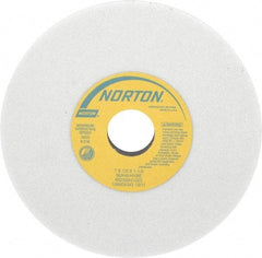 Norton - 7" Diam x 1-1/4" Hole x 1/2" Thick, H Hardness, 46 Grit Surface Grinding Wheel - Aluminum Oxide, Type 1, Coarse Grade, 3,600 Max RPM, Vitrified Bond, No Recess - Benchmark Tooling
