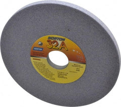 Norton - 7" Diam x 1-1/4" Hole x 3/8" Thick, K Hardness, 60 Grit Surface Grinding Wheel - Aluminum Oxide, Type 1, Medium Grade, 3,600 Max RPM, Vitrified Bond, No Recess - Benchmark Tooling