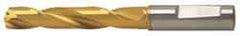 Guhring - 0.7323" 140° Solid Carbide Jobber Drill - TiN Finish, Right Hand Cut, Spiral Flute, Whistle Notch Shank, 6.0236" OAL, SU Point - Benchmark Tooling