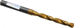 Guhring - 4.9mm 140° Solid Carbide Jobber Drill - TiN Finish, Right Hand Cut, Spiral Flute, Whistle Notch Shank, 82mm OAL, SU Point - Benchmark Tooling