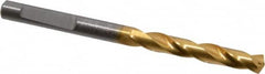 Guhring - 6mm 140° Solid Carbide Jobber Drill - TiN Finish, Right Hand Cut, Spiral Flute, Whistle Notch Shank, 82mm OAL, SU Point - Benchmark Tooling