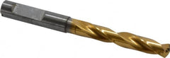 Guhring - 9.1mm 140° Solid Carbide Jobber Drill - TiN Finish, Right Hand Cut, Spiral Flute, Whistle Notch Shank, 103mm OAL, SU Point - Benchmark Tooling