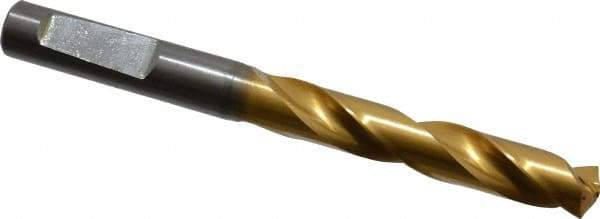 Guhring - Letter W 140° Solid Carbide Jobber Drill - TiN Finish, Right Hand Cut, Spiral Flute, Whistle Notch Shank, 103mm OAL, SU Point - Benchmark Tooling