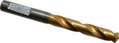 Guhring - Letter W 140° Solid Carbide Jobber Drill - TiN Finish, Right Hand Cut, Spiral Flute, Whistle Notch Shank, 103mm OAL, SU Point - Benchmark Tooling