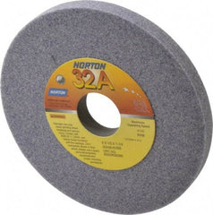 Norton - 6" Diam x 1-1/4" Hole x 1/2" Thick, K Hardness, 46 Grit Surface Grinding Wheel - Aluminum Oxide, Type 1, Coarse Grade, 4,140 Max RPM, Vitrified Bond, No Recess - Benchmark Tooling