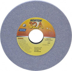 Norton - 6" Diam x 1-1/4" Hole x 1/2" Thick, K Hardness, 60 Grit Surface Grinding Wheel - Aluminum Oxide, Type 1, Medium Grade, 4,140 Max RPM, Vitrified Bond, No Recess - Benchmark Tooling