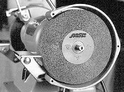 Grier Abrasives - 46 Grit Aluminum Oxide Bench & Pedestal Grinding Wheel - 7" Diam x 1" Hole x 1" Thick, 3600 Max RPM, O Hardness, Coarse Grade , Vitrified Bond - Benchmark Tooling