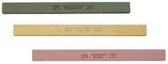 Made in USA - 320 Grit Aluminum Oxide Rectangular Polishing Stone - Extra Fine Grade, 1/2" Wide x 6" Long x 1/8" Thick, Oil Filled - Benchmark Tooling