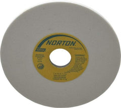 Norton - 7" Diam x 1-1/4" Hole x 1/4" Thick, J Hardness, 100 Grit Surface Grinding Wheel - Aluminum Oxide, Type 1, Fine Grade, 3,600 Max RPM, Vitrified Bond, No Recess - Benchmark Tooling
