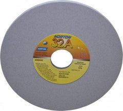 Norton - 7" Diam x 1-1/4" Hole x 1/4" Thick, I Hardness, 100 Grit Surface Grinding Wheel - Aluminum Oxide, Type 1, Fine Grade, 3,600 Max RPM, Vitrified Bond, No Recess - Benchmark Tooling