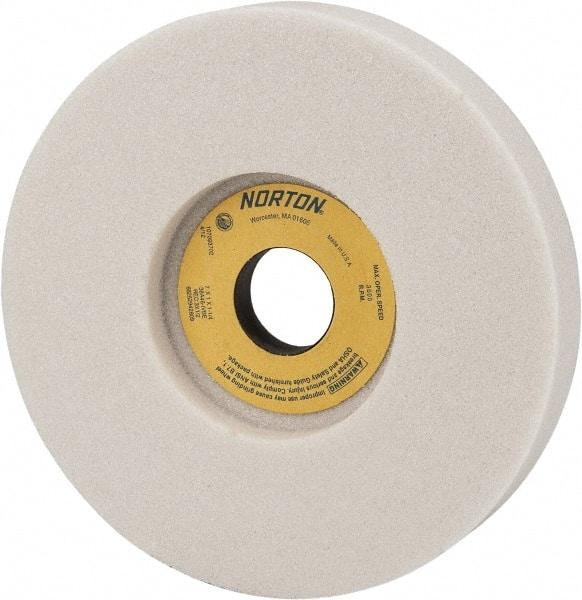 Norton - 7" Diam x 1-1/4" Hole x 1" Thick, I Hardness, 46 Grit Surface Grinding Wheel - Aluminum Oxide, Type 5, Coarse Grade, 3,600 Max RPM, Vitrified Bond, One-Side Recess - Benchmark Tooling