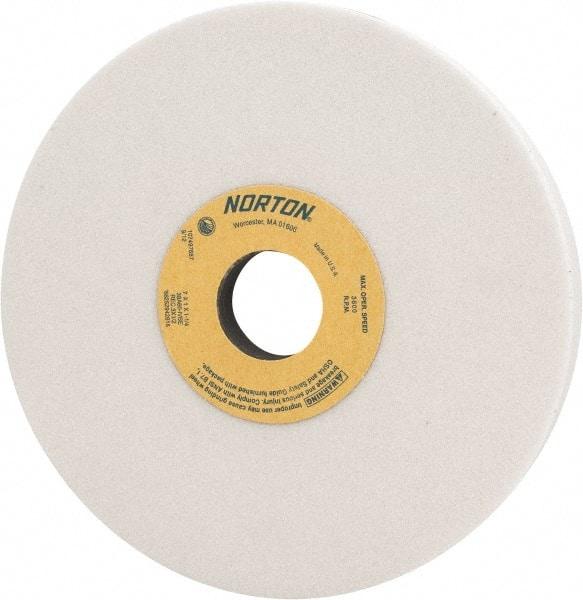 Norton - 7" Diam x 1-1/4" Hole x 1" Thick, I Hardness, 60 Grit Surface Grinding Wheel - Aluminum Oxide, Type 5, Medium Grade, 3,600 Max RPM, Vitrified Bond, One-Side Recess - Benchmark Tooling