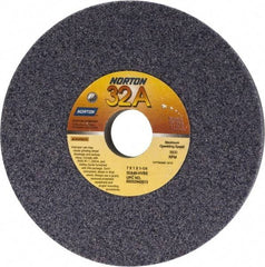 Norton - 7" Diam x 1-1/4" Hole x 1" Thick, H Hardness, 46 Grit Surface Grinding Wheel - Aluminum Oxide, Type 1, Coarse Grade, 3,600 Max RPM, Vitrified Bond, No Recess - Benchmark Tooling