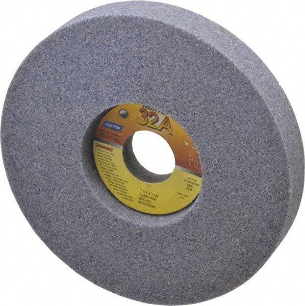 Norton - 7" Diam x 1-1/4" Hole x 1" Thick, I Hardness, 46 Grit Surface Grinding Wheel - Aluminum Oxide, Type 5, Coarse Grade, 3,600 Max RPM, Vitrified Bond, One-Side Recess - Benchmark Tooling