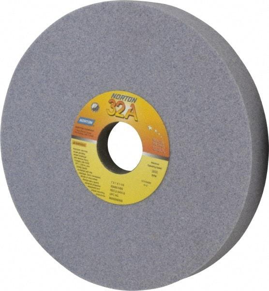 Norton - 7" Diam x 1-1/4" Hole x 1" Thick, I Hardness, 60 Grit Surface Grinding Wheel - Aluminum Oxide, Type 5, Medium Grade, 3,600 Max RPM, Vitrified Bond, One-Side Recess - Benchmark Tooling