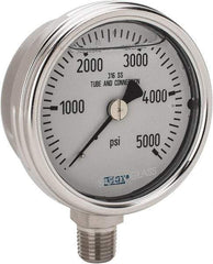 Wika - 2-1/2" Dial, 1/4 Thread, 0-5,000 Scale Range, Pressure Gauge - Lower Connection Mount, Accurate to 2-1-2% of Scale - Benchmark Tooling