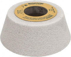 Norton - 4" Diam, 1-1/4" Hole Size, 1-1/2" Overall Thickness, 46 Grit, Type 11 Tool & Cutter Grinding Wheel - Coarse Grade, Aluminum Oxide, J Hardness, Vitrified Bond, 5,730 RPM - Benchmark Tooling
