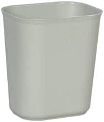 Rubbermaid - 14 Qt Gray Rectangle Trash Can - Fiberglass, 12-1/4" High x 11-1/8" Long x 8-1/4" Wide - Benchmark Tooling