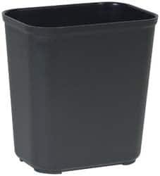 Rubbermaid - 28 Qt Black Rectangle Trash Can - Fiberglass, 14" High x 16-1/2" Long x 9" Wide - Benchmark Tooling