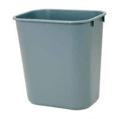 Rubbermaid - 14 Qt Gray Rectangle Trash Can - Polyethylene, 12-1/8" High x 11-3/8" Long x 8-1/4" Wide - Benchmark Tooling