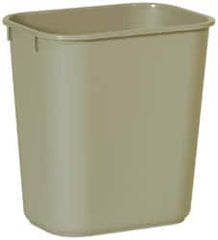 Rubbermaid - 14 Qt Beige Rectangle Trash Can - Polyethylene, 12-1/8" High x 11-3/8" Long x 8-1/4" Wide - Benchmark Tooling