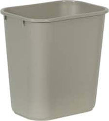 Rubbermaid - 28 Qt Beige Rectangle Trash Can - Polyethylene, 15" High x 14-3/8" Long x 10-1/4" Wide - Benchmark Tooling