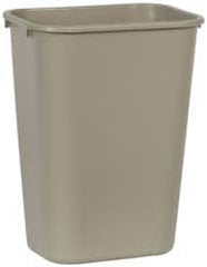 Rubbermaid - 41 Qt Beige Rectangle Trash Can - Polyethylene, 19-7/8" High x 15-1/4" Long x 11" Wide - Benchmark Tooling