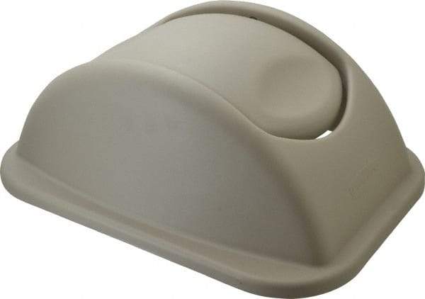 Rubbermaid - Dome Lid for Use with Rectangular Trash Cans - Beige, Polypropylene, For Untouchable Trash Cans - Benchmark Tooling