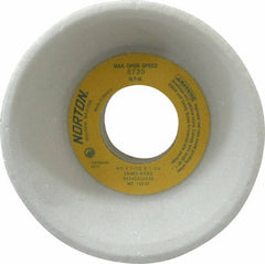 Norton - 4" Diam, 1-1/4" Hole Size, 1-1/2" Overall Thickness, 60 Grit, Type 11 Tool & Cutter Grinding Wheel - Medium Grade, Aluminum Oxide, K Hardness, Vitrified Bond, 5,730 RPM - Benchmark Tooling