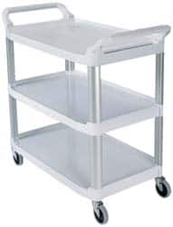 Rubbermaid - 300 Lb Capacity, 20" Wide x 40-5/8" Long x 38-13/16" High Standard Utility Cart - 3 Shelf, Plastic - Benchmark Tooling