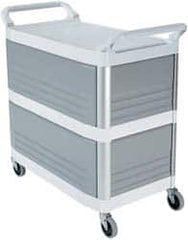 Rubbermaid - 300 Lb Capacity, 20" Wide x 40-5/8" Long x 40-13/16" High Standard Utility Cart - 3 Shelf, Plastic - Benchmark Tooling