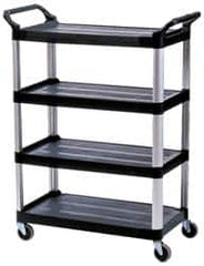 Rubbermaid - 300 Lb Capacity, 20" Wide x 40-5/8" Long x 37-13/16" High Standard Utility Cart - 4 Shelf, Plastic - Benchmark Tooling