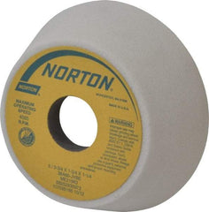 Norton - 5" Diam, 1-1/4" Hole Size, 1-3/4" Overall Thickness, 60 Grit, Type 11 Tool & Cutter Grinding Wheel - Medium Grade, Aluminum Oxide, J Hardness, Vitrified Bond, 4,585 RPM - Benchmark Tooling