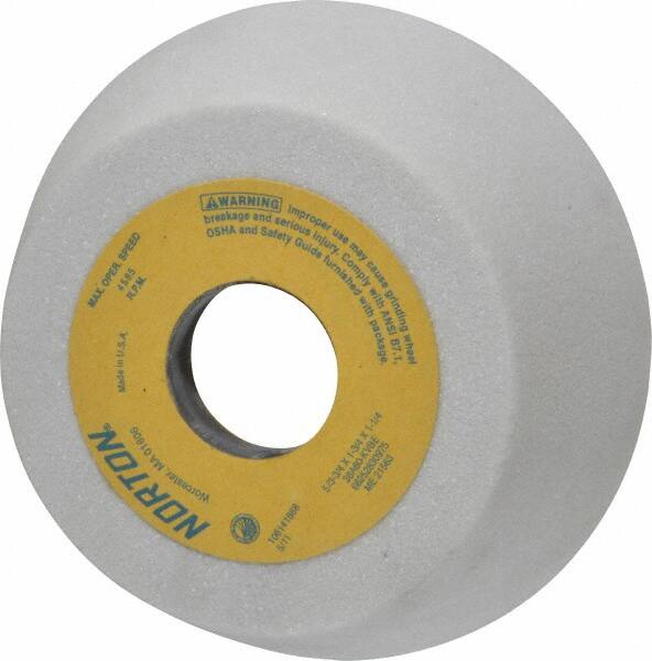 Norton - 5" Diam, 1-1/4" Hole Size, 1-3/4" Overall Thickness, 60 Grit, Type 11 Tool & Cutter Grinding Wheel - Medium Grade, Aluminum Oxide, K Hardness, Vitrified Bond, 4,585 RPM - Benchmark Tooling