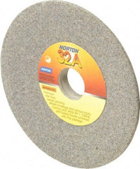 Norton - 4" Diam, 3/4" Hole Size, 1/2" Overall Thickness, 60 Grit, Type 12 Tool & Cutter Grinding Wheel - Medium Grade, Aluminum Oxide, K Hardness, Vitrified Bond, 6,210 RPM - Benchmark Tooling